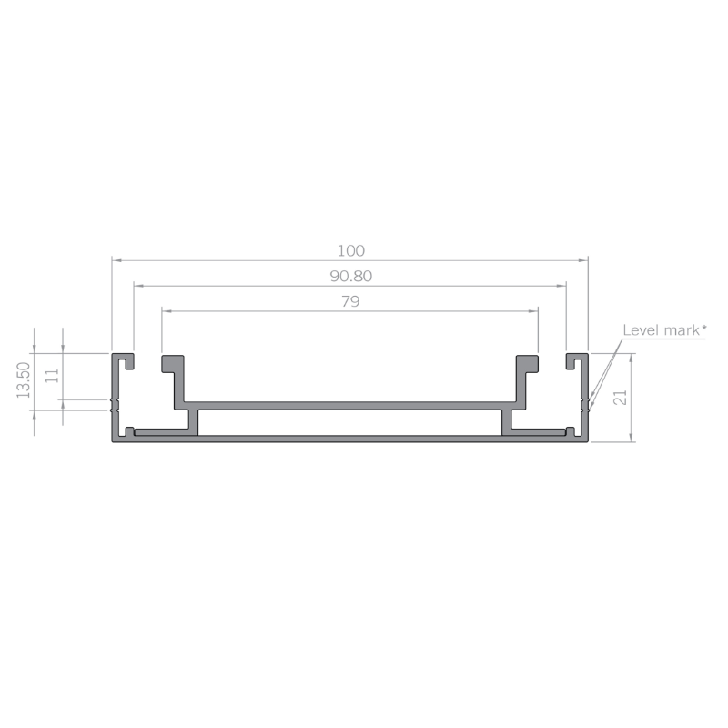 Hayman Aluminium Drain Tile 3m X 100mm X 21mm