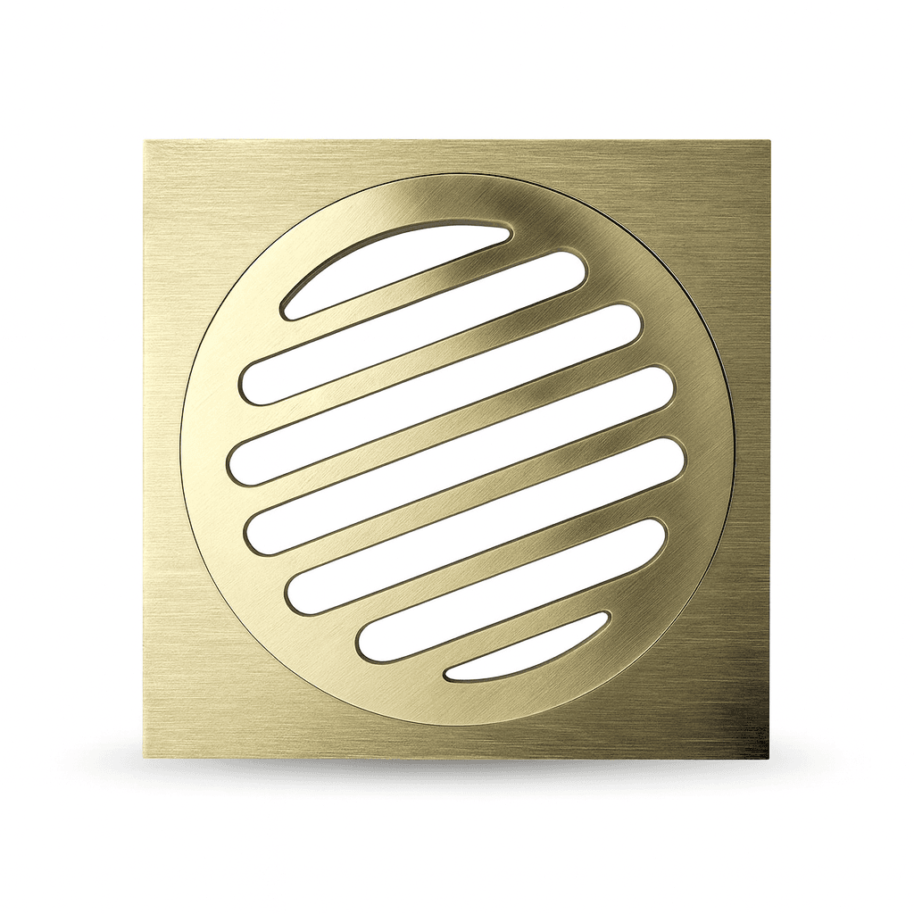 Brushed Brass Floor Wastes - Grate Style (80mm/100mm), photo 1