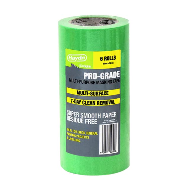 Green All Purpose Masking Tape 36mm x 54.8m 6pk