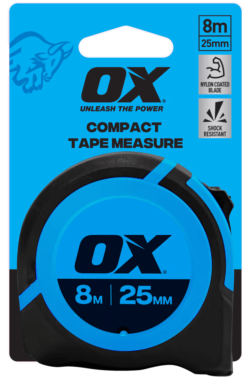 OX Trade Compact Tape Measure 8m, photo 1