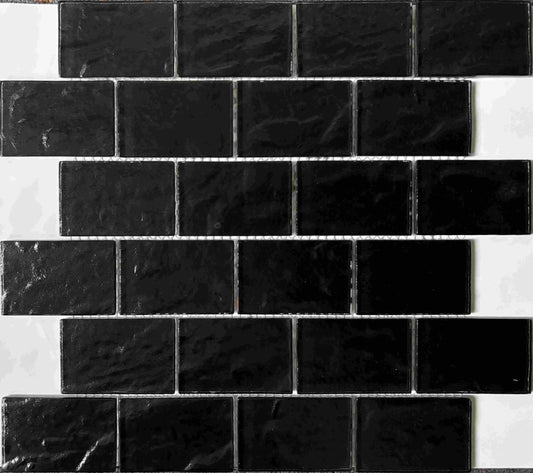 Bali Glass Laguna Black Mosaic 4.8x7.3cm | sheet