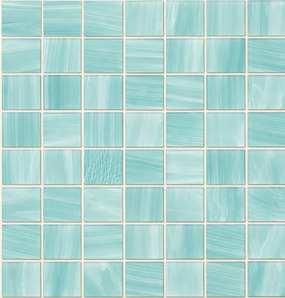 Stella Glass Mosaic Tile - Turquoise 3.5x3.5cm SHEET