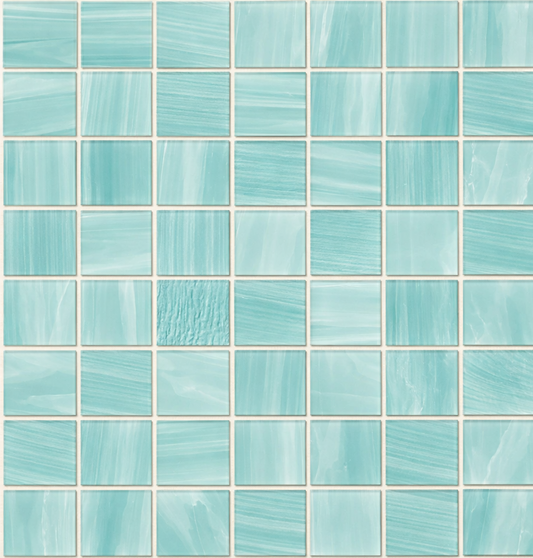 Stella Glass Mosaic Tile - Turquoise 3.5x3.5cm SHEET