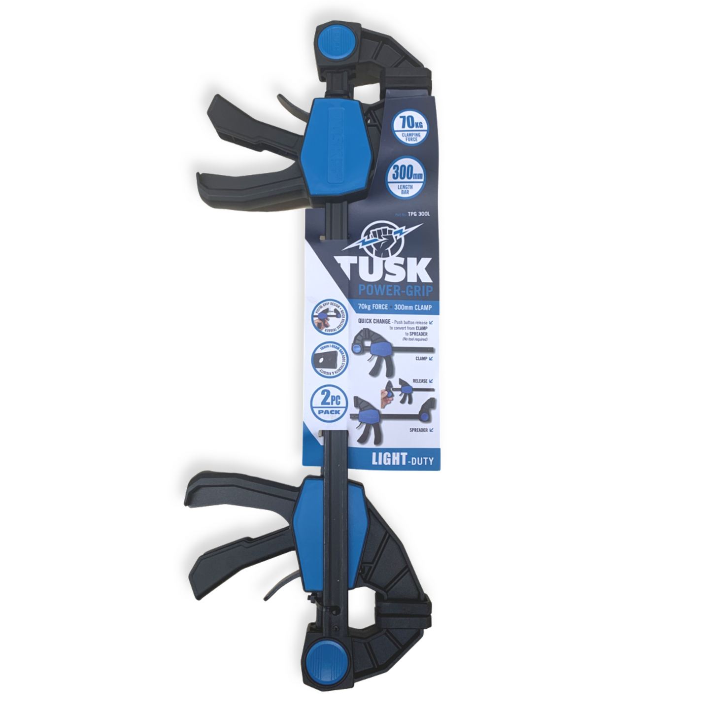 Power Grip Clamp 70kg 300mm length 2pc pack