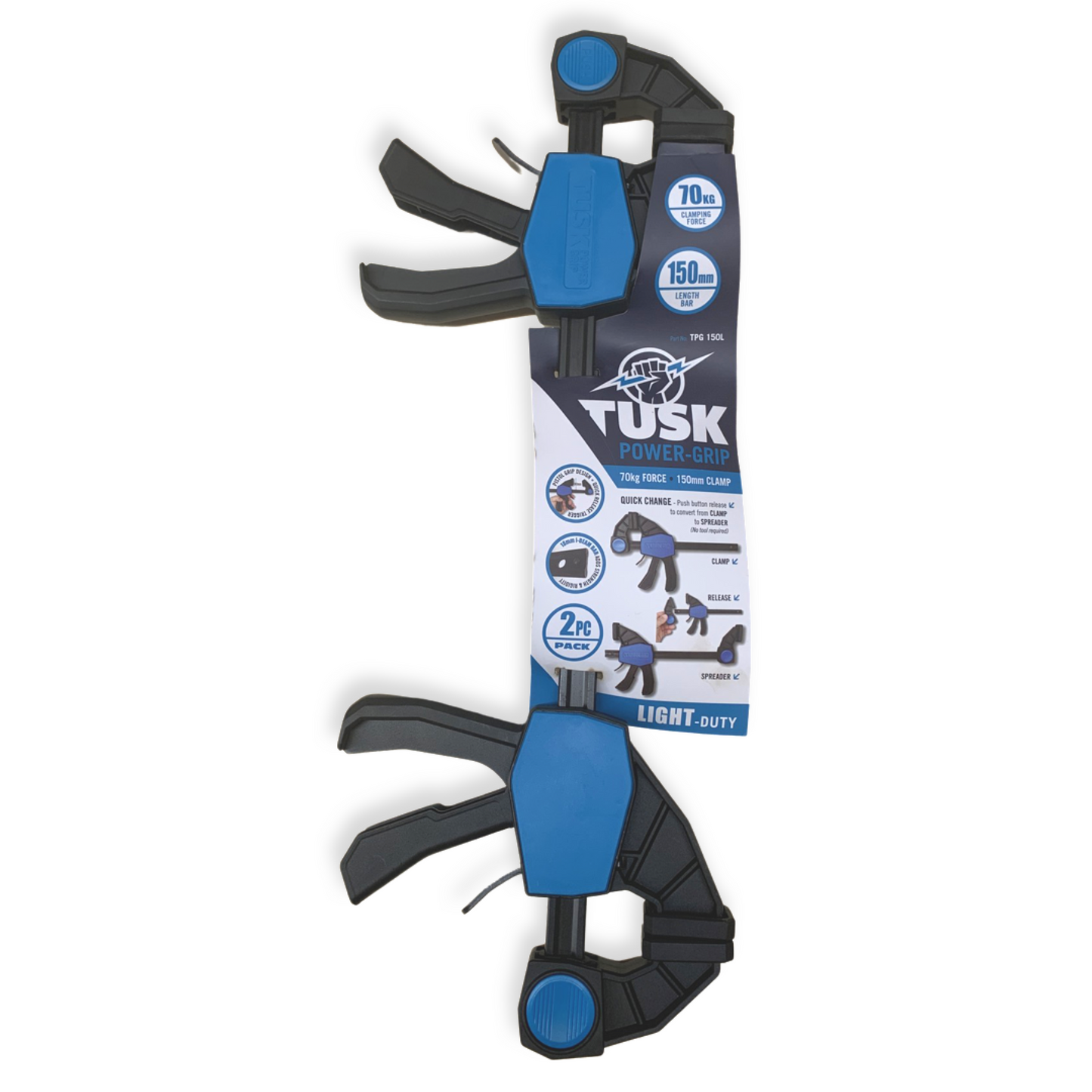 Power Grip Clamp 70kg 150mm length 2pc pack