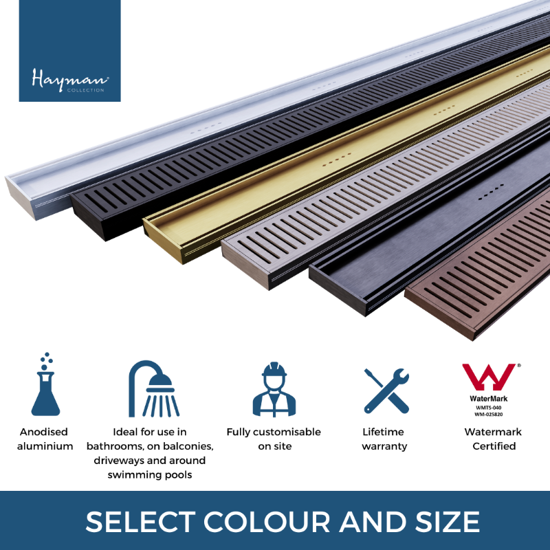 Hayman Aluminium Drain Tile  3m X 100mm X 21mm