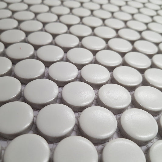 Penny Mosaic White Matt 315x310 | Sheet