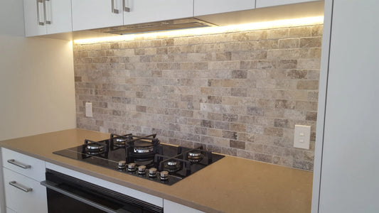 T-Stone Travertine Silver 5x10 Brick Mosaic | sheet