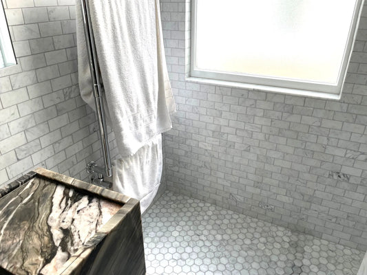 T-Stone Carrara 5x10cm Brick Mosaic | sheet