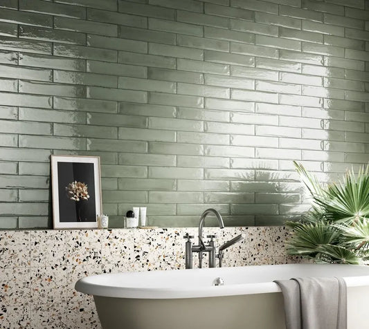 Framment Verde Aqua Gloss 7.5X40cm | m²