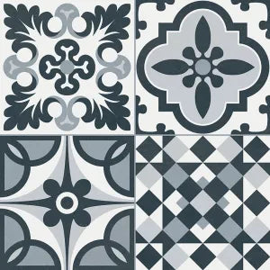 Heritage Black/White 33×33cm | m²